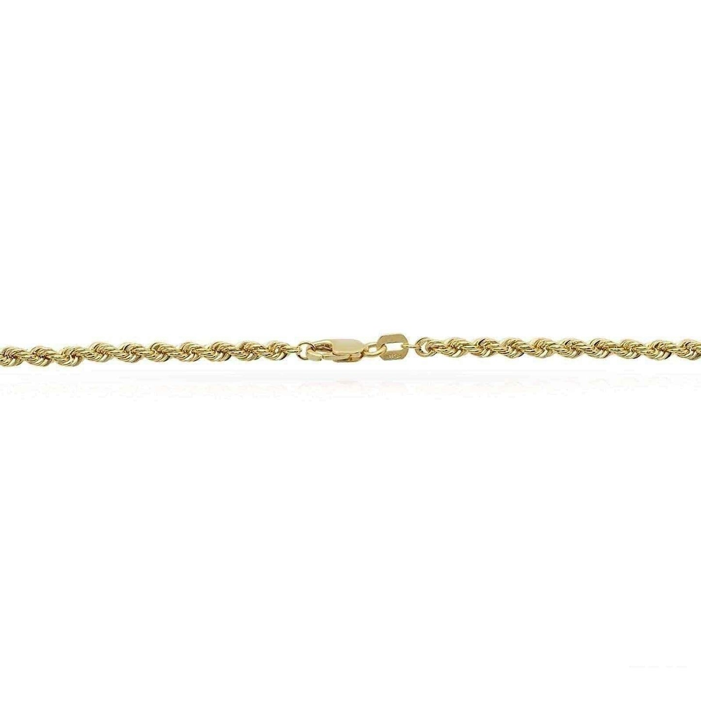 14k Yellow Gold Thin High Polished Rope Chain UK