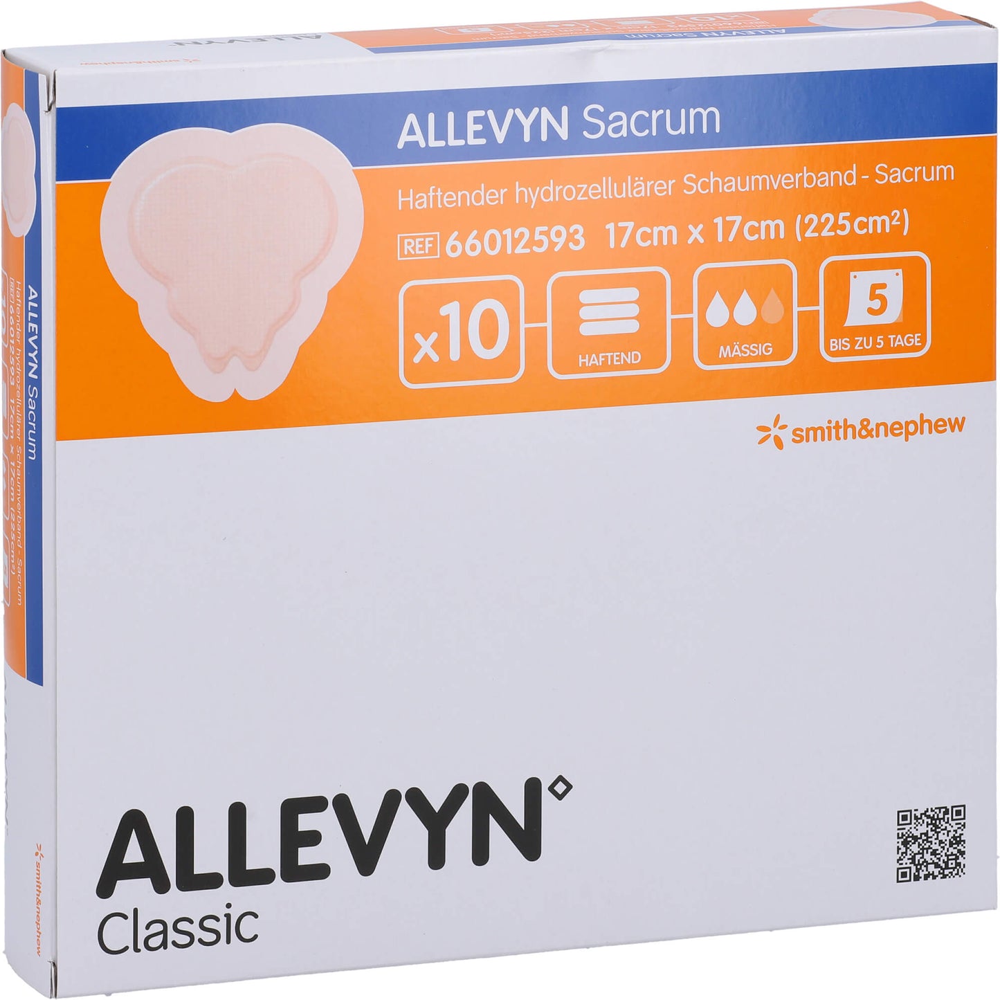 ALLEVYN Sacrum small 17x17 cm adhesive wound dressing