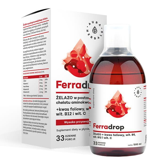 AURA HERBALS Ferradrop – Liquid Iron + Folic Acid Liquid 500 ml