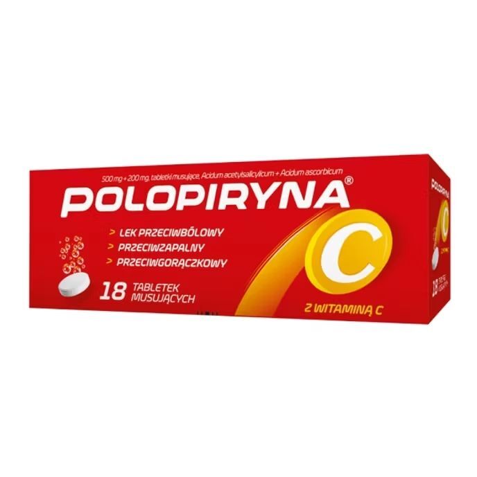 Acetylsalicylic acid and ascorbic acid (vitamin C), Polopiryna C 18 effervescent tablets