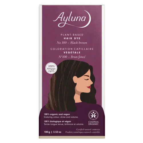 Ayluna - Plant-based hair dye, black-brown, 100 g