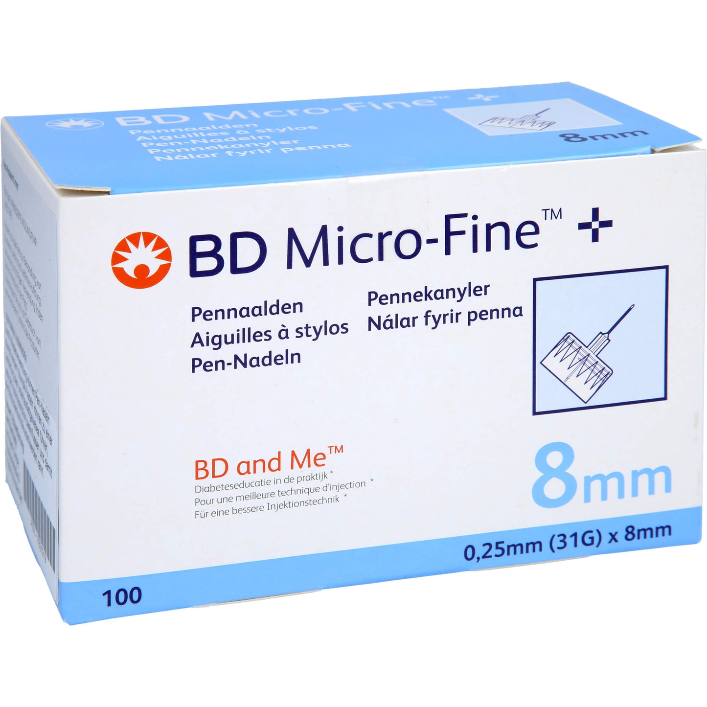 BD MICRO-FINE+ 8 pen needles 0.25x8 mm