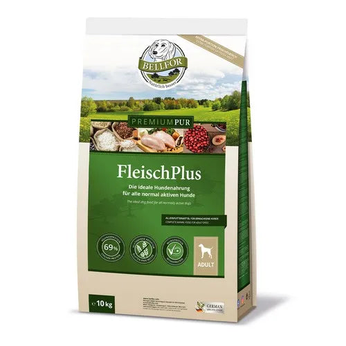 BELLFOR Pur FleischPlus - gluten-free dog food with a high meat content 10 kg