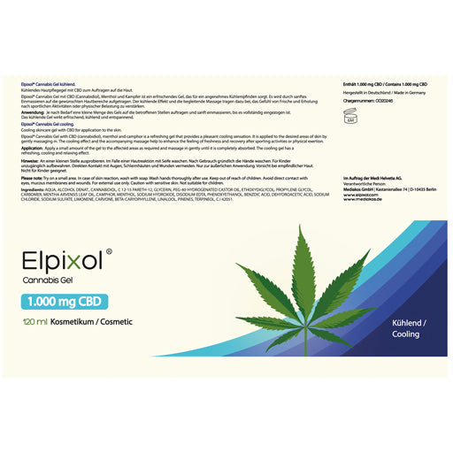 CANNABIS GEL 1000 mg CBD cooling Elpixol