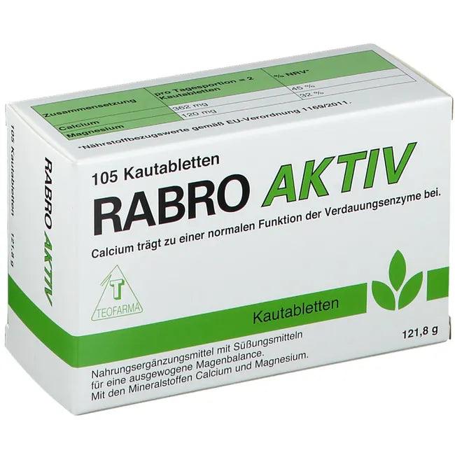 Calcium and magnesium, RABRO Active chewable tablets, how to balance stomach ph UK