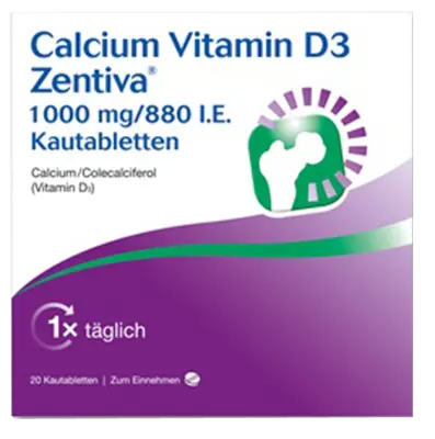 Calcium and vitamin d3, Zentiva 1000 mg/880 IU chewable tablets UK