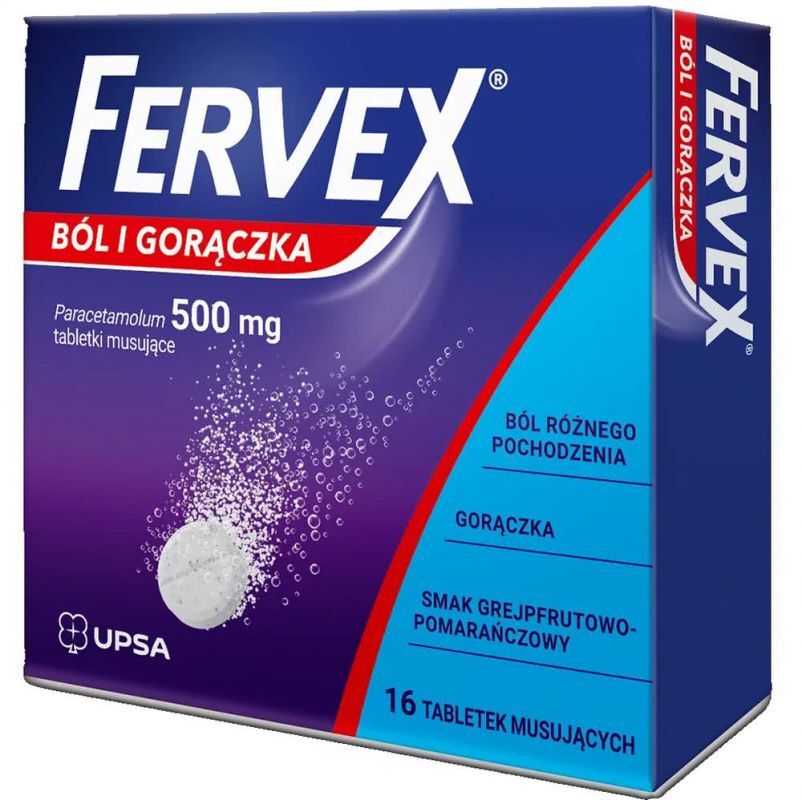 Fervex Pain and Fever 500 mg 16 effervescent tablets