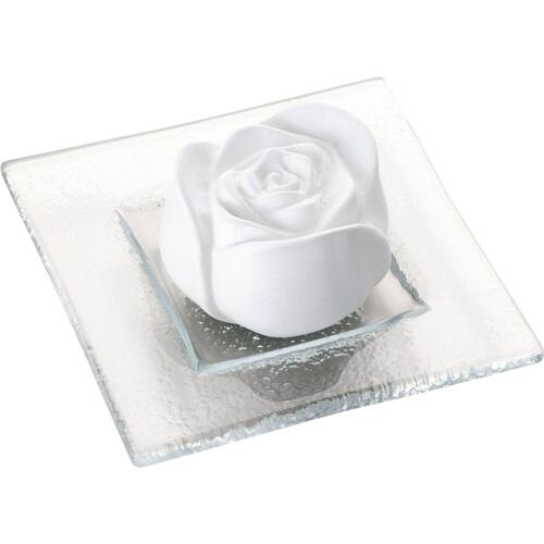 Fragrance stone rose blossom glass plate transparent 1 pc. - 2