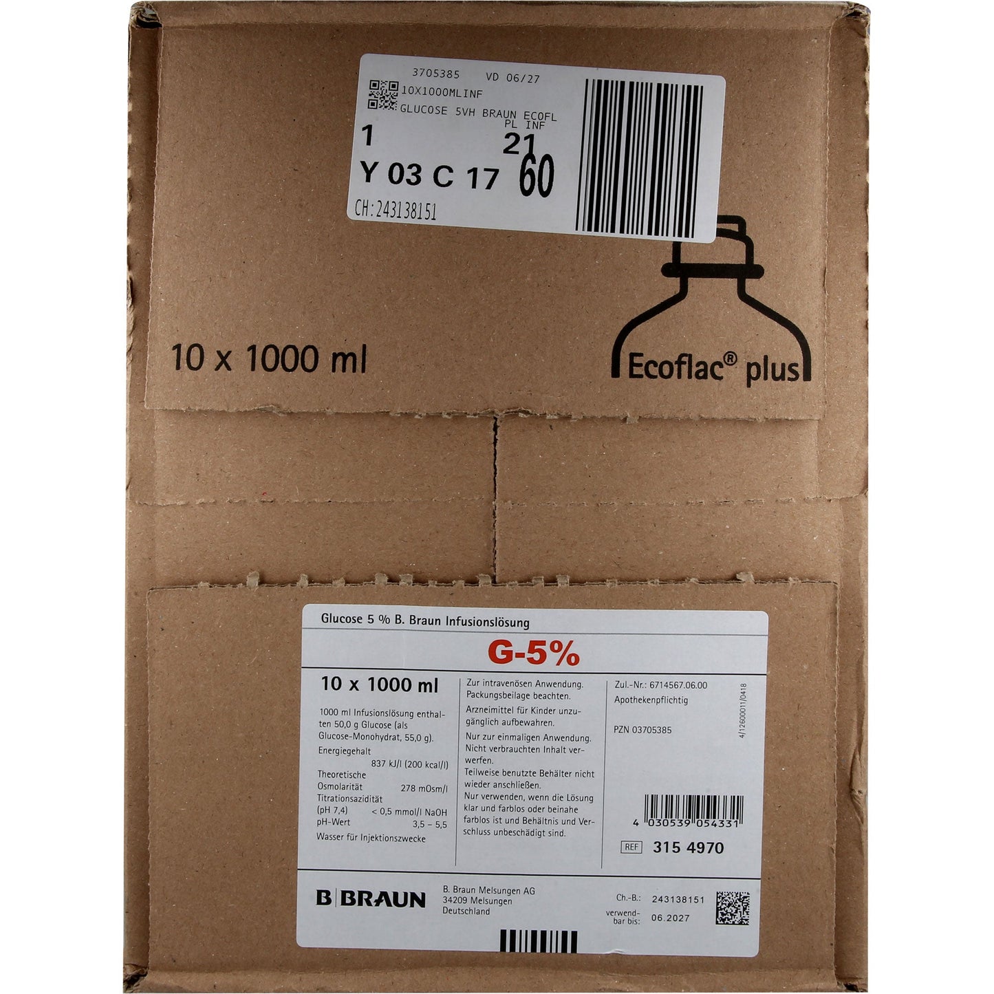 GLUCOSE 5% B.Braun Ecoflac Plus