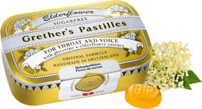GRETHERS Elderflower sugar-free pastilles UK
