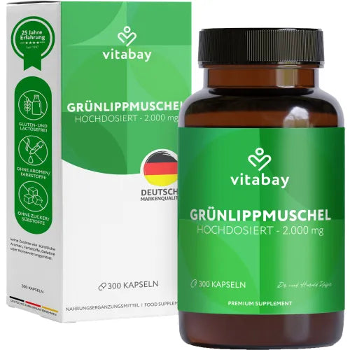 Green-lipped mussel 2000 mg high-dose capsules, 300 count