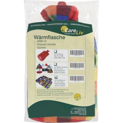 HOT WATER BOTTLE Rubber 2 l with fleece cover