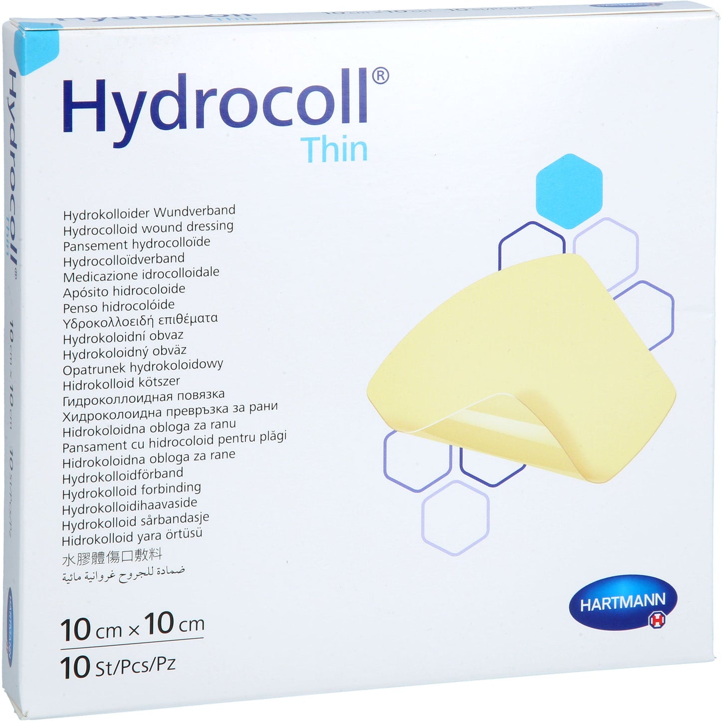 HYDROCOLL thin wound dressing 10x10 cm