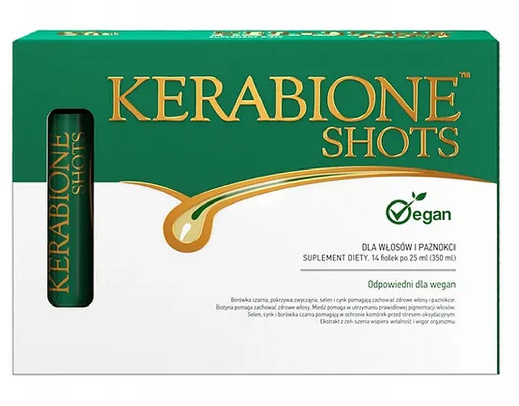 Hair and nails (bilberry, stinging nettle, selenium, and zinc) Kerabione Shots Vegan