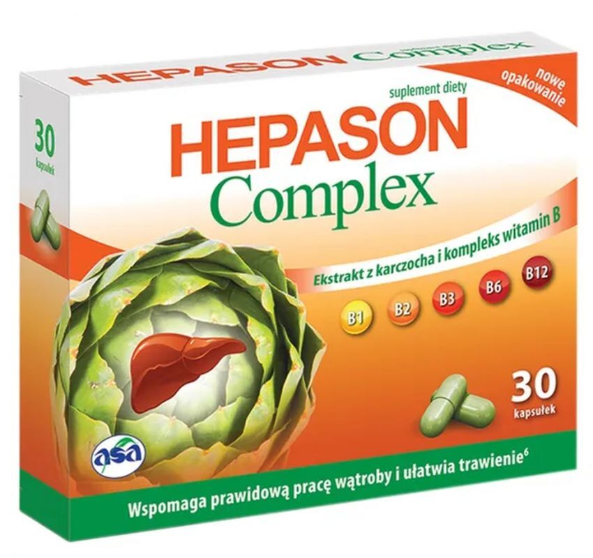 artichoke extract and B vitamins Hepason Complex 30 capsules