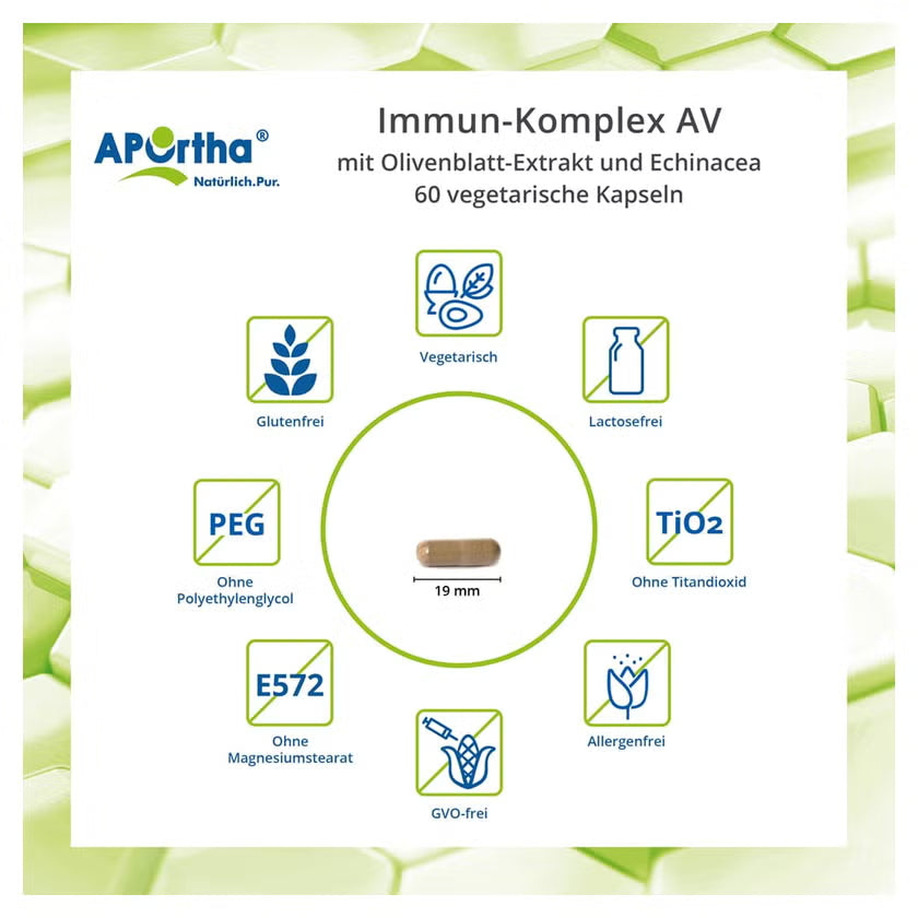 Immune Complex AV with olive leaf extract and echinacea capsules