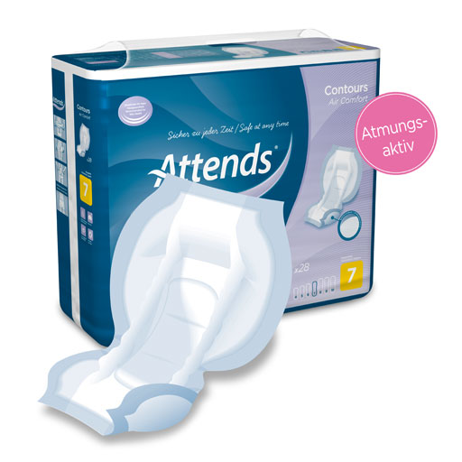 Incontinence pads, ATTENDS Contours Air Comfort 7 New Template