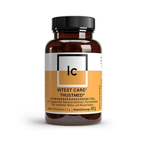 Intestinal bacteria strains, prebiotic resistant starch, acacia fiber , Intest Care