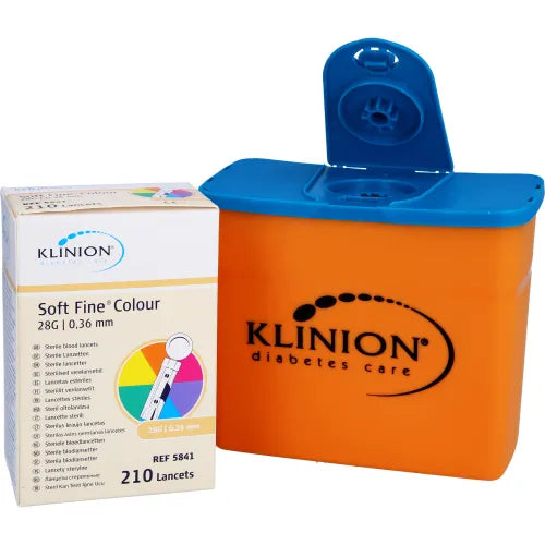 KLINION Soft fine color lancets 28 G