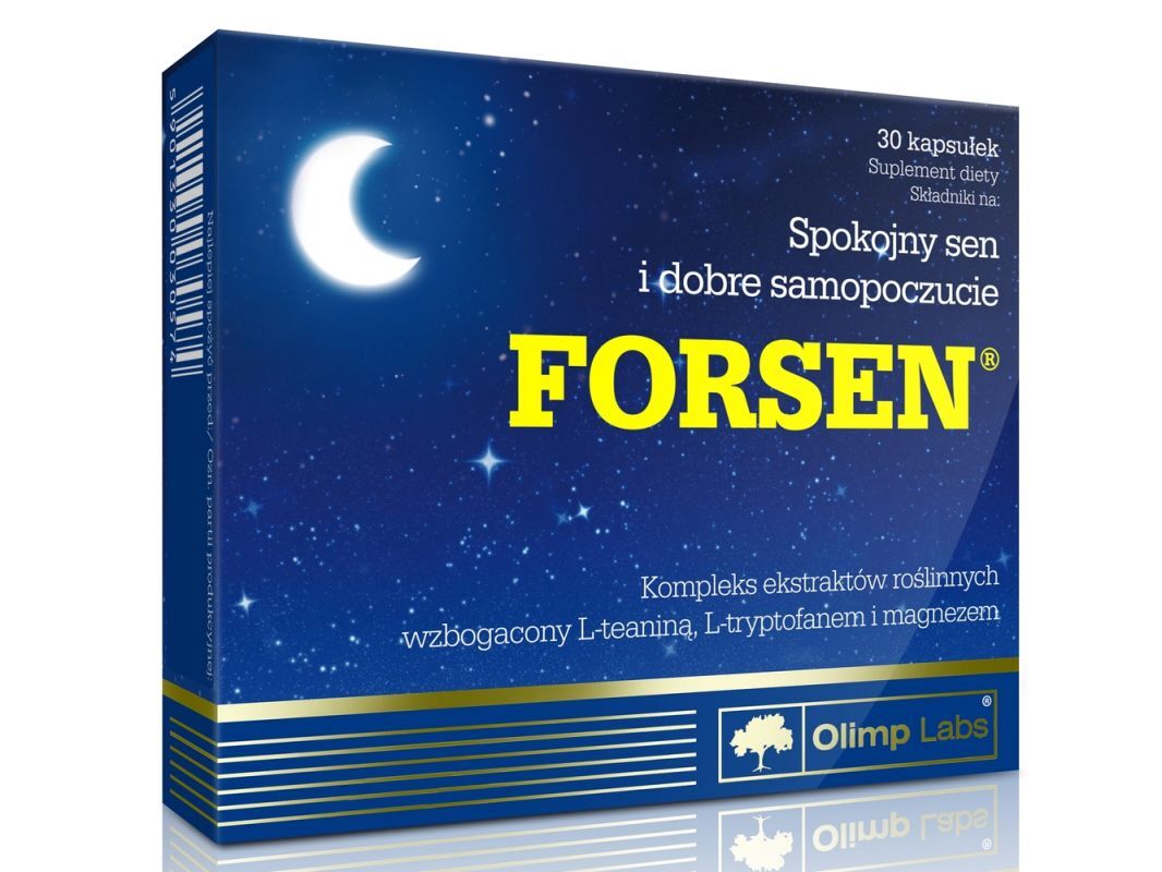 L-theanine, L-tryptophan, oat extract, lemon balm leaf extract (Melissa officinalis L.), hop cone extract OLIMP Forsen