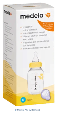 MEDELA milk bottle 150 ml with teat UK