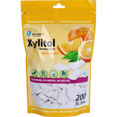 MIRADENT Xylitol Dental Care Chewing Gum Fresh Fruit