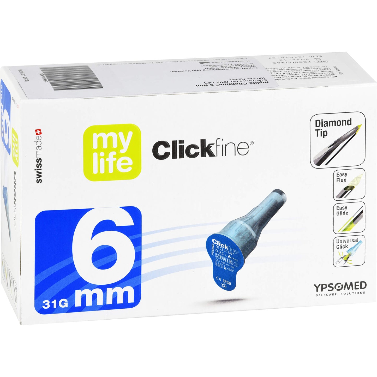 MYLIFE Clickfine pen needles 6 mm 31 G