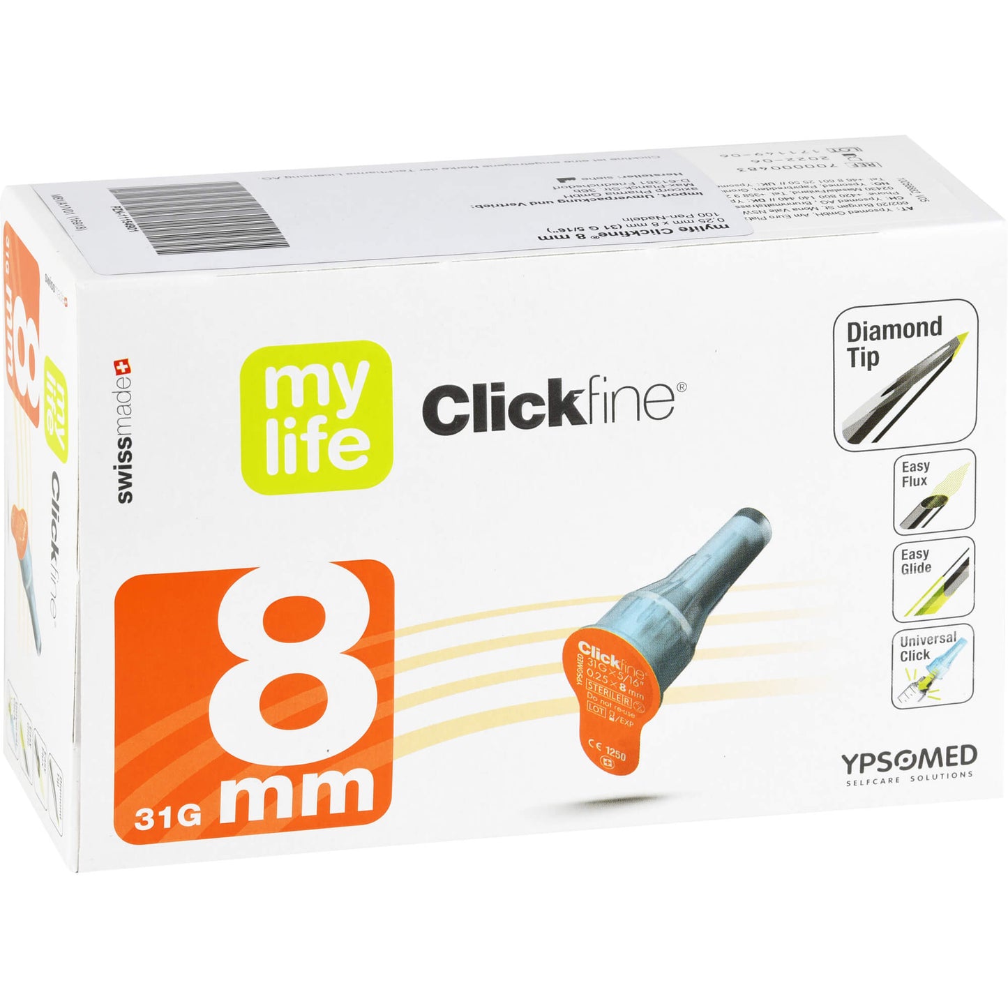 MYLIFE Clickfine pen needles 8 mm 31 G