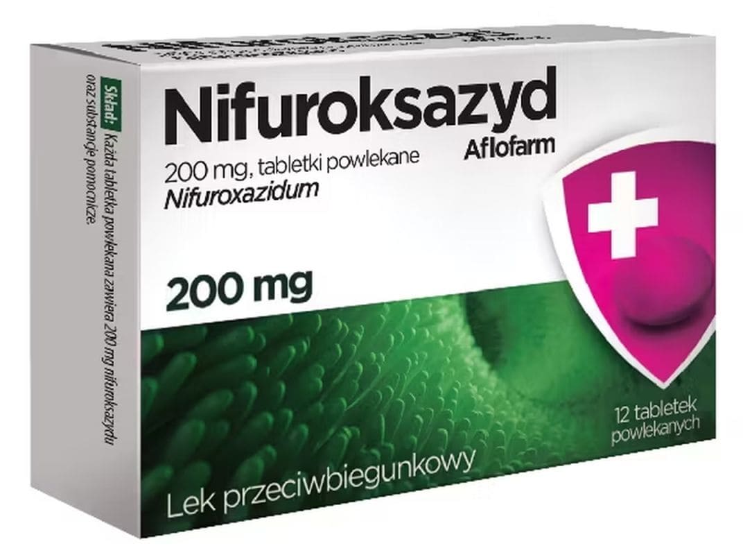 Nifuroxazide (NIFUROKSAZYD), nifuroksazyd, nifuroxazid 200 mg 12 tablets UK