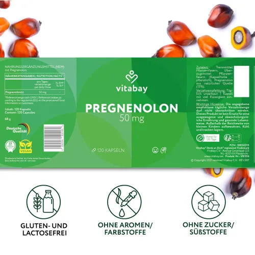 Pregnenolone 50 mg high-dose capsules, 120 count