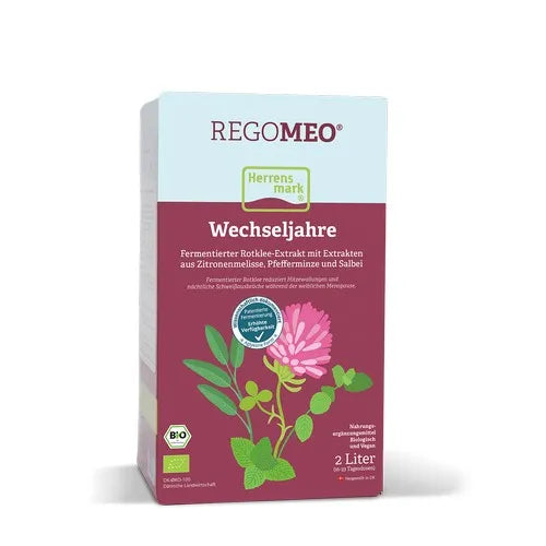 Red clover, emon balm, peppermint, sage, RegoMeo