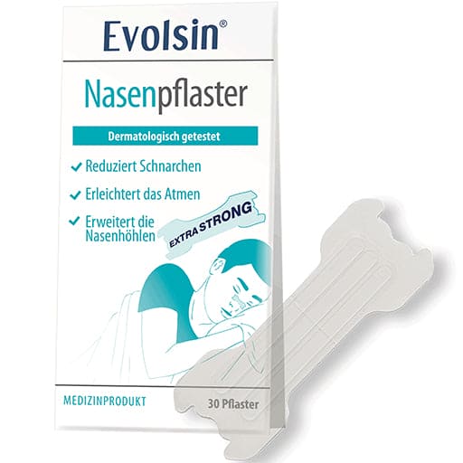 Silent snore, snoring, nasal congestion, EVOLSIN nasal plaster extra strong transparent