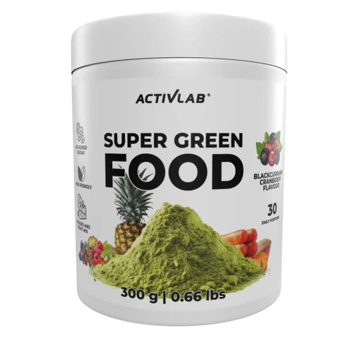 Spirulina, chlorella, Super Green Food Blackcurrant and Cranberry Flavor