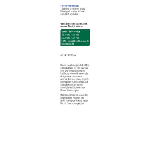 TAXOFIT Magnesium 400+B1+B6+B12+Folic Acid Tablets