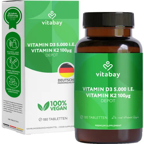 VITAMIN D3 DEPOT 5000 IU + vitamin K2 7100 μg tab. 180 pcs