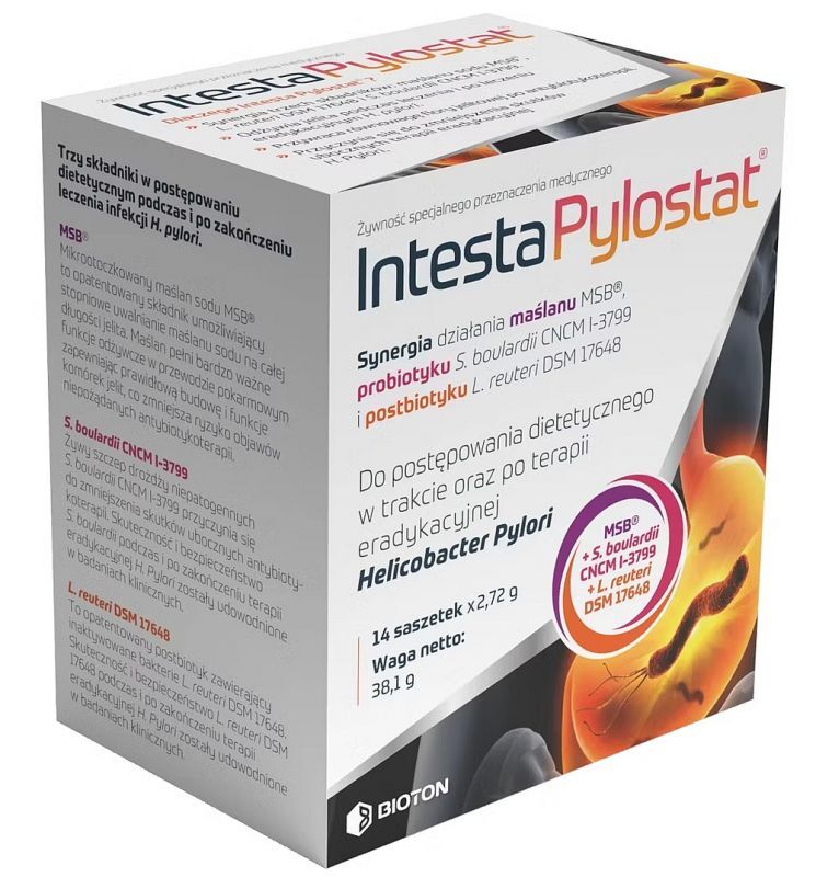 after Helicobacter Pylori eradication therapy Intesta Pylostat 14 sachets