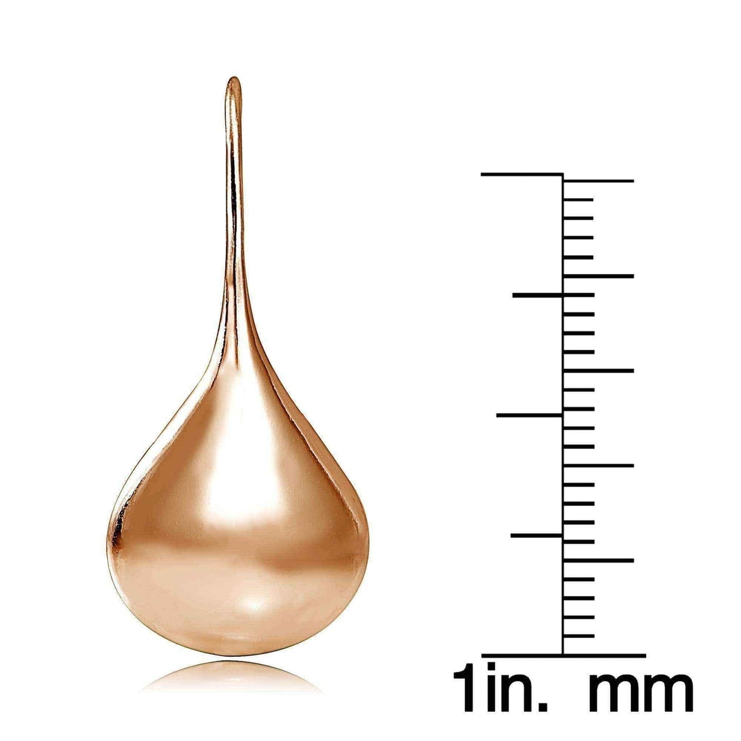 Anti-tarnish Sterling Silver Puffed Teardrop Earrings (30 mm x 13 mm) UK