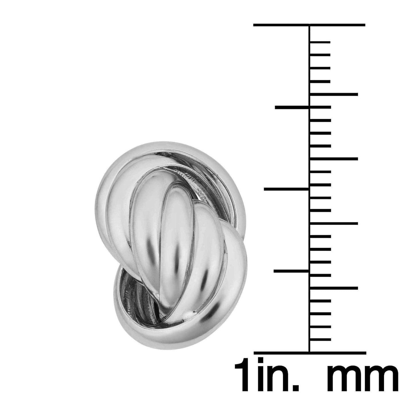 Argento Italia Rhodium Plated Sterling Silver Love Knot Earrings UK