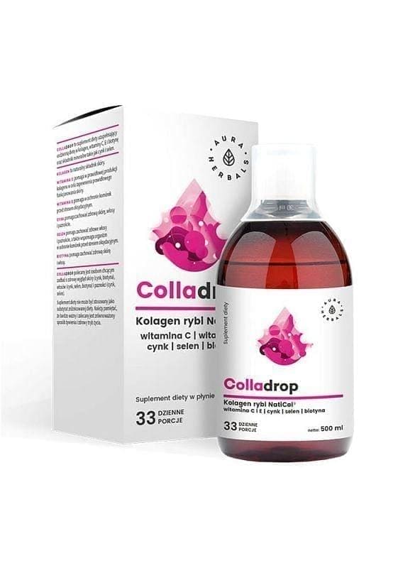 AURA HERBALS Colladrop Fish collagen NatiCol, vitamin C UK