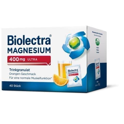 BIOLECTRA, Magnesium, 400 mg ultra drinking granules Orange UK