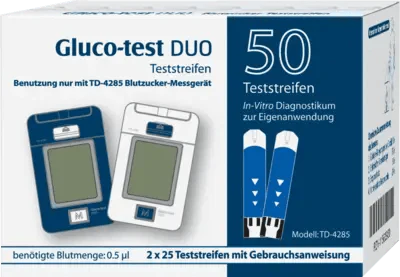 Blood sugar levels, low blood sugar, GLUCO TEST DUO test strips UK