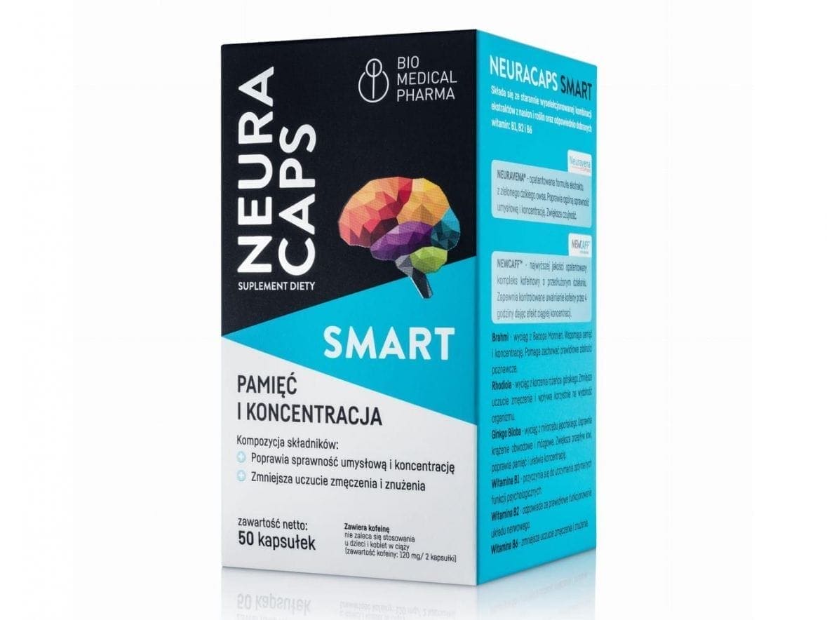 Brahmi, Avena Sativa, Ginko Biloba, NEURACAPS SMART Memory and Concentration UK