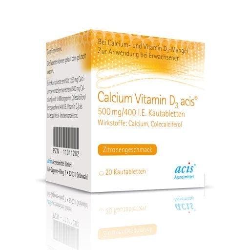 CALCIUM VITAMIN D3 acis, chewable tablets UK