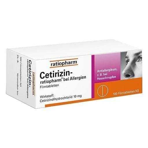 CETIRIZIN ratiopharm for allergy, chronic hives treatment UK