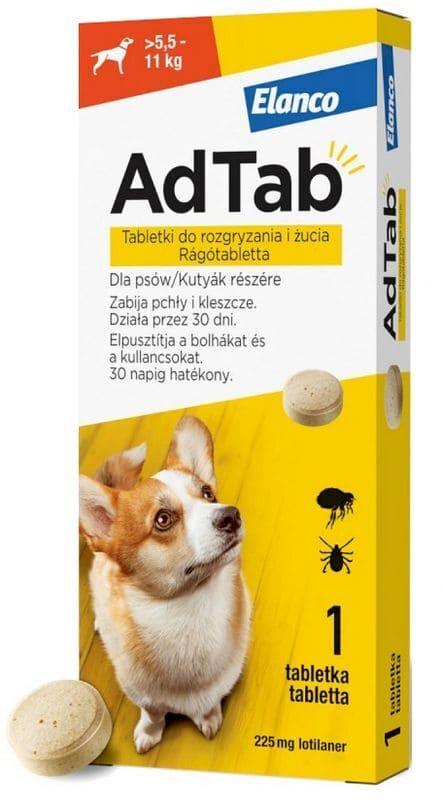 Chewable tablet against fleas and ticks for dogs AdTab UK