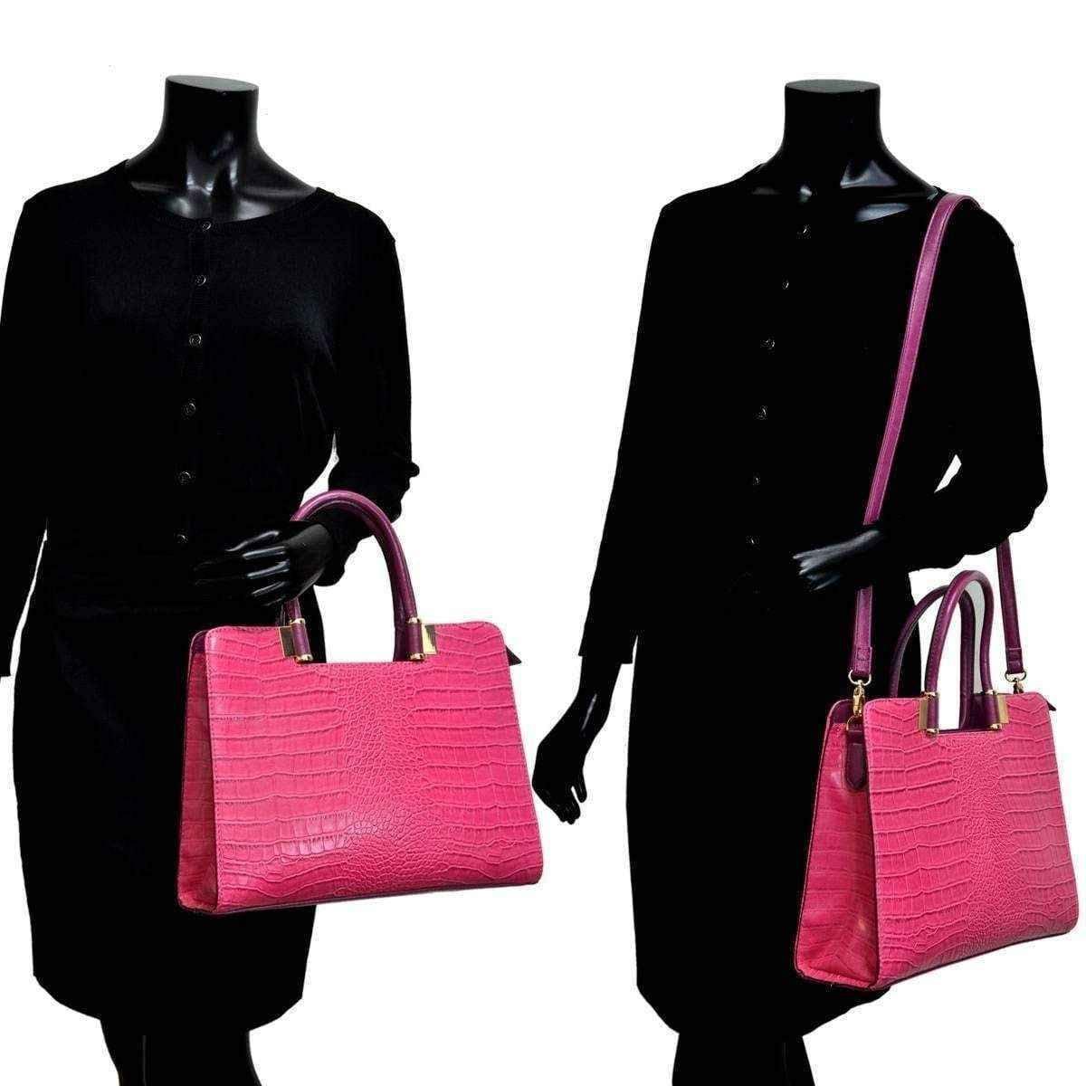 Crocodile shoulder bag | Fuchsia UK