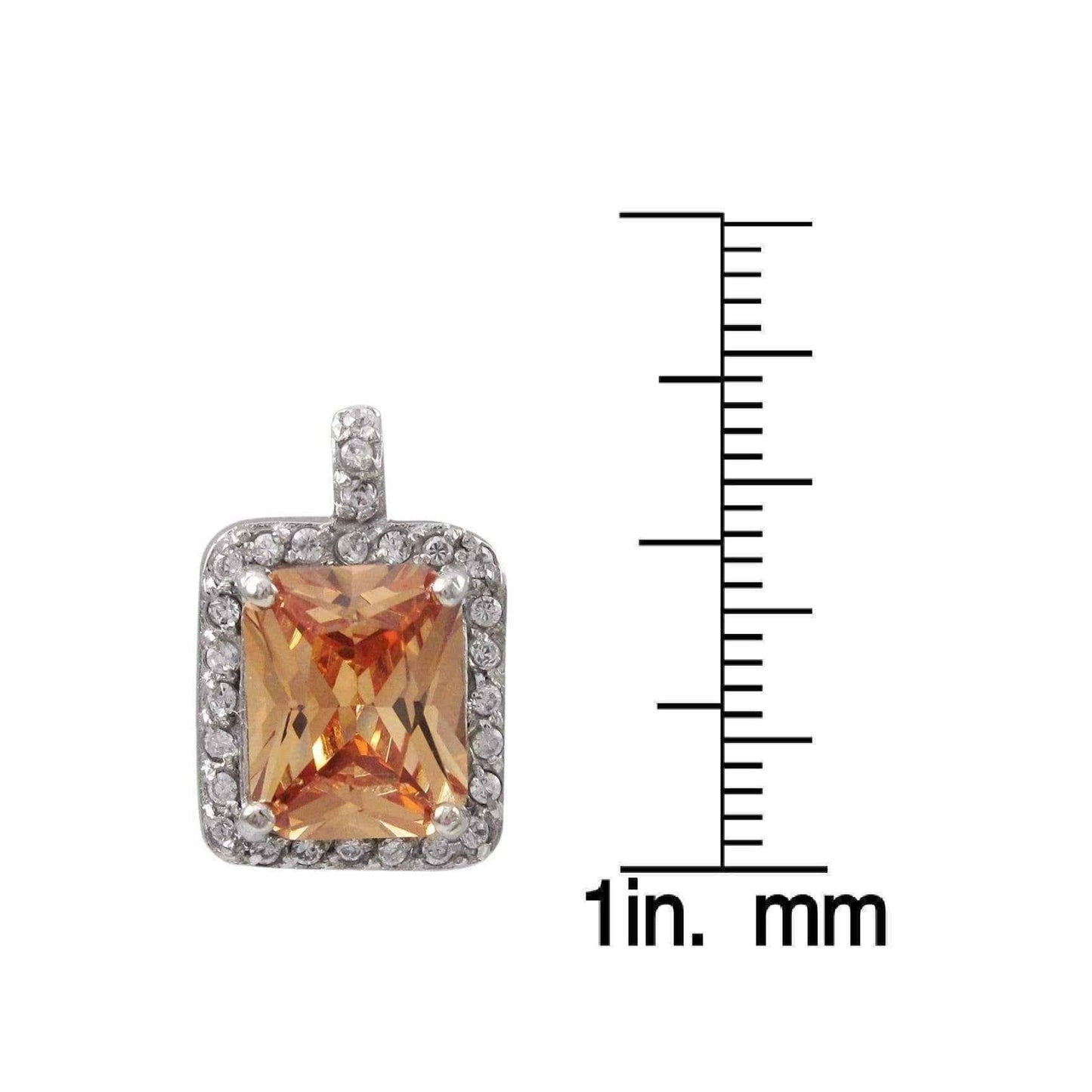 Cubic Zirconia Clip-on Earrings - Square Champagne UK