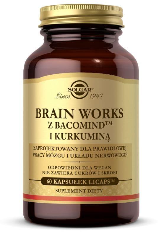 Curcumin, bacopa, Mental health focus, concentration, SOLGAR Brain Works UK