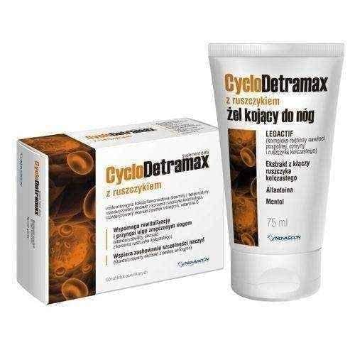 CYCLODETRAMAX of ruszczykiem x 60 tablets + Cyclodetramax Gel 75ml, diosmin, blood vessels UK