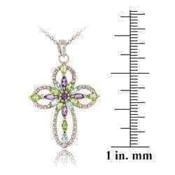 Diamond Cross Necklace | Multi-gemstone UK